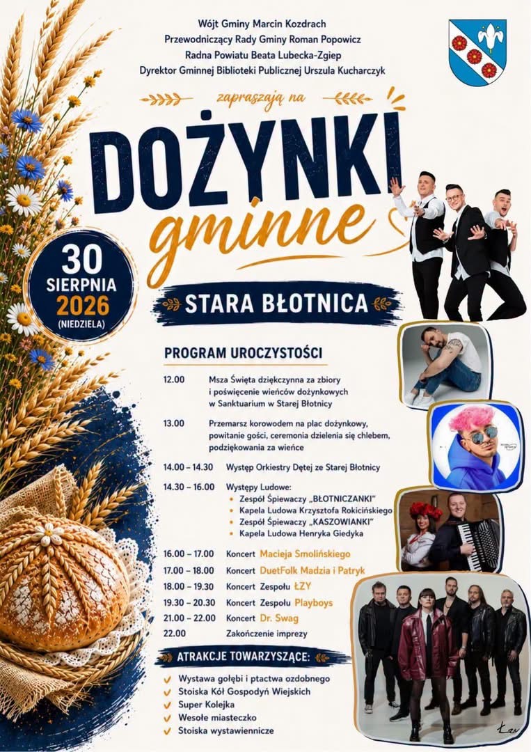 Plakat: Dożynki Gminne w Starej Błotnicy 2026