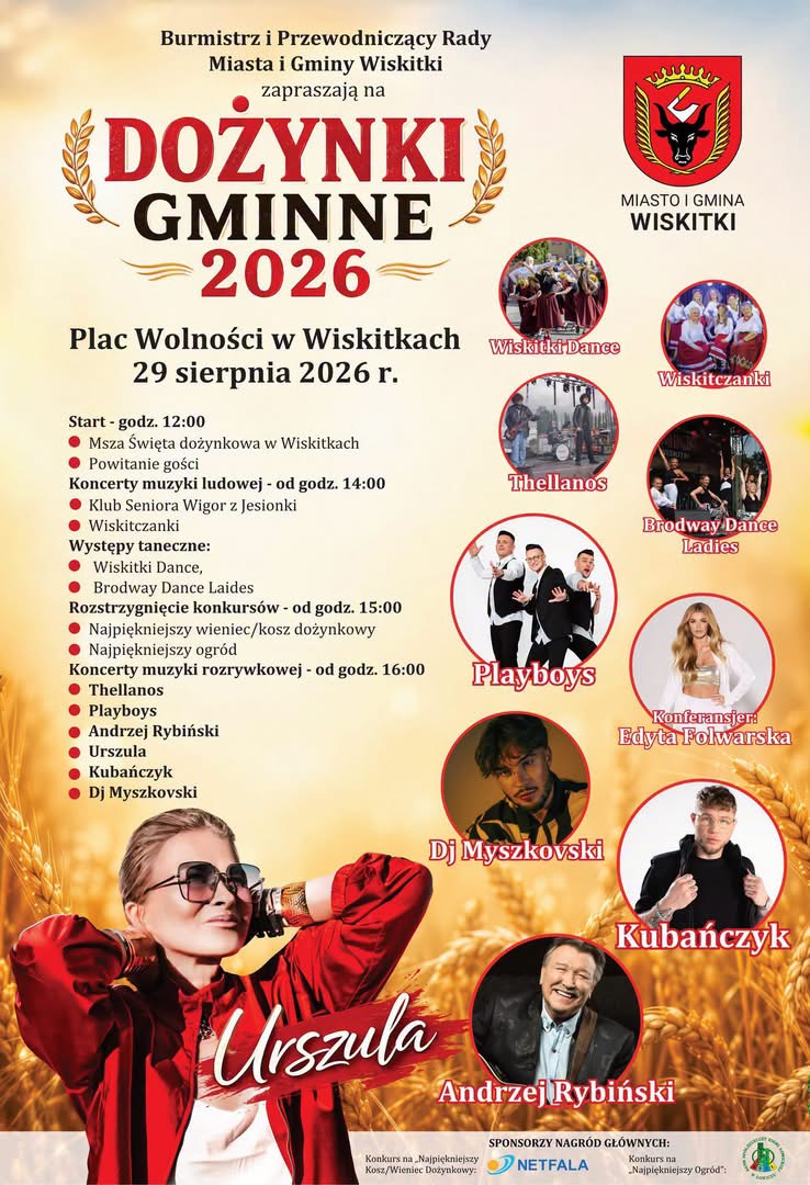 Plakat: Dożynki Gminne 2026 - Wiskitki