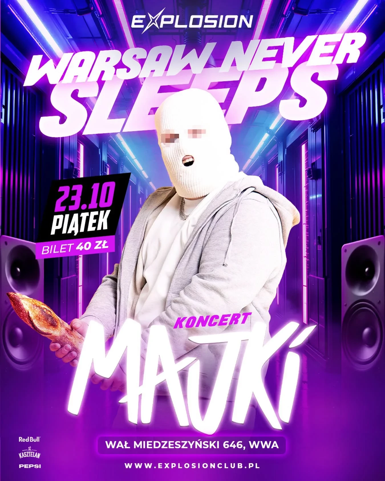 Plakat: Warsaw Never Sleeps - koncert Majki w Explosion Club 2026
