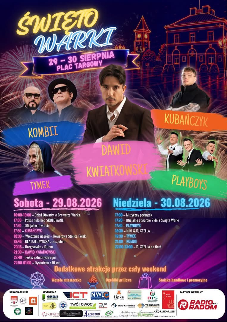 Plakat: Święto Warki 2026 (29–30 sierpnia)